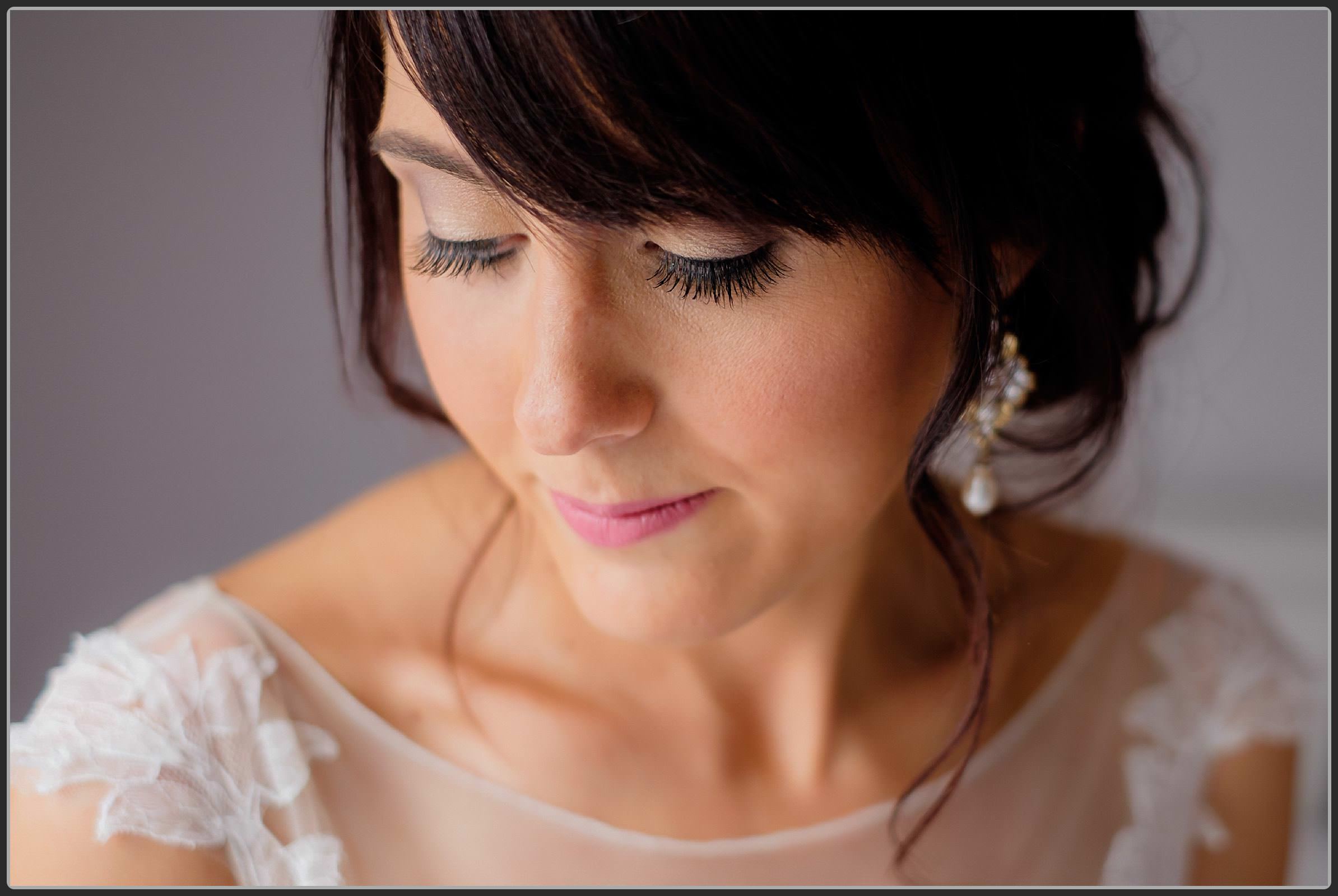 The bride finishing getting ready