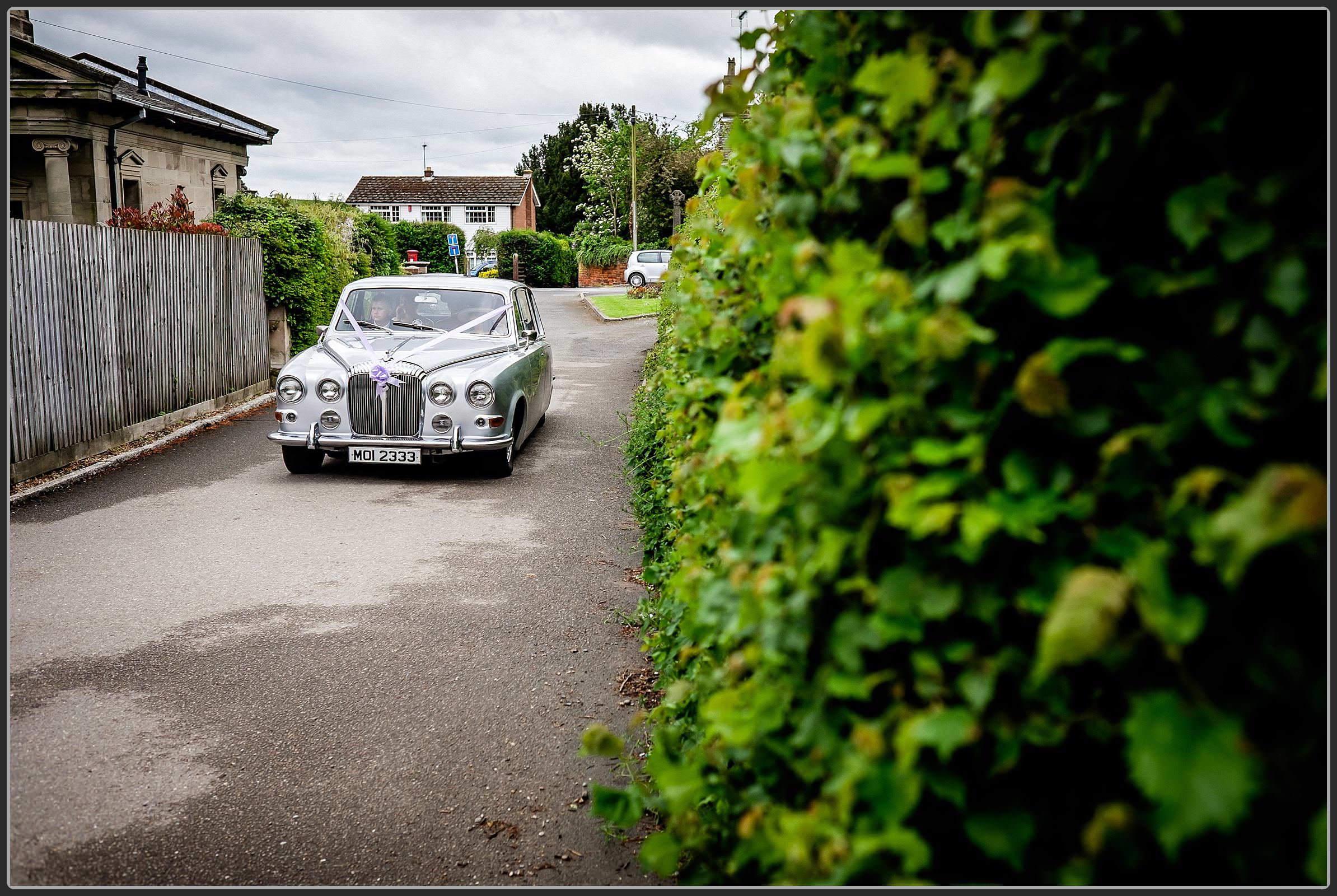 Wedding car arriving