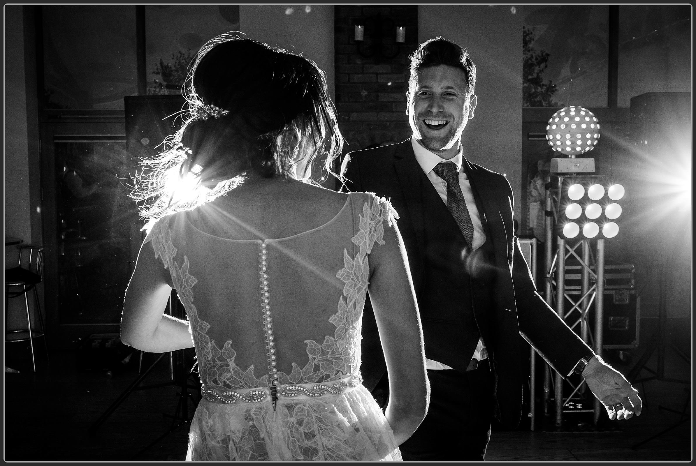 Bride and groom having their first dance