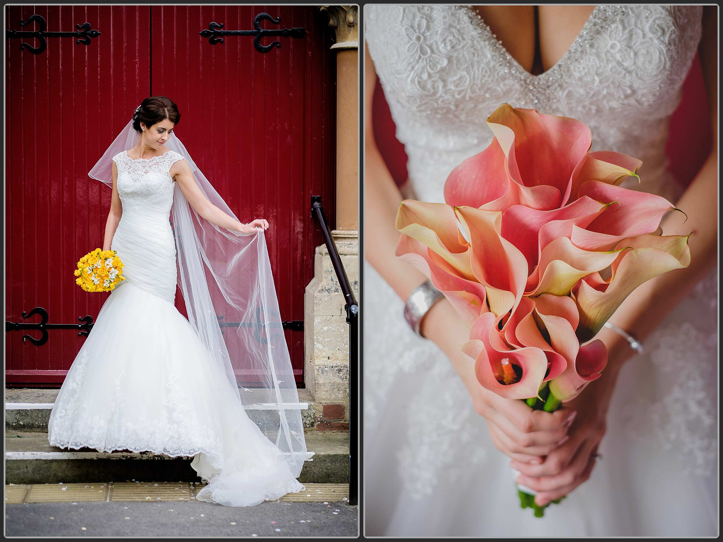 Bride on the steps of the church