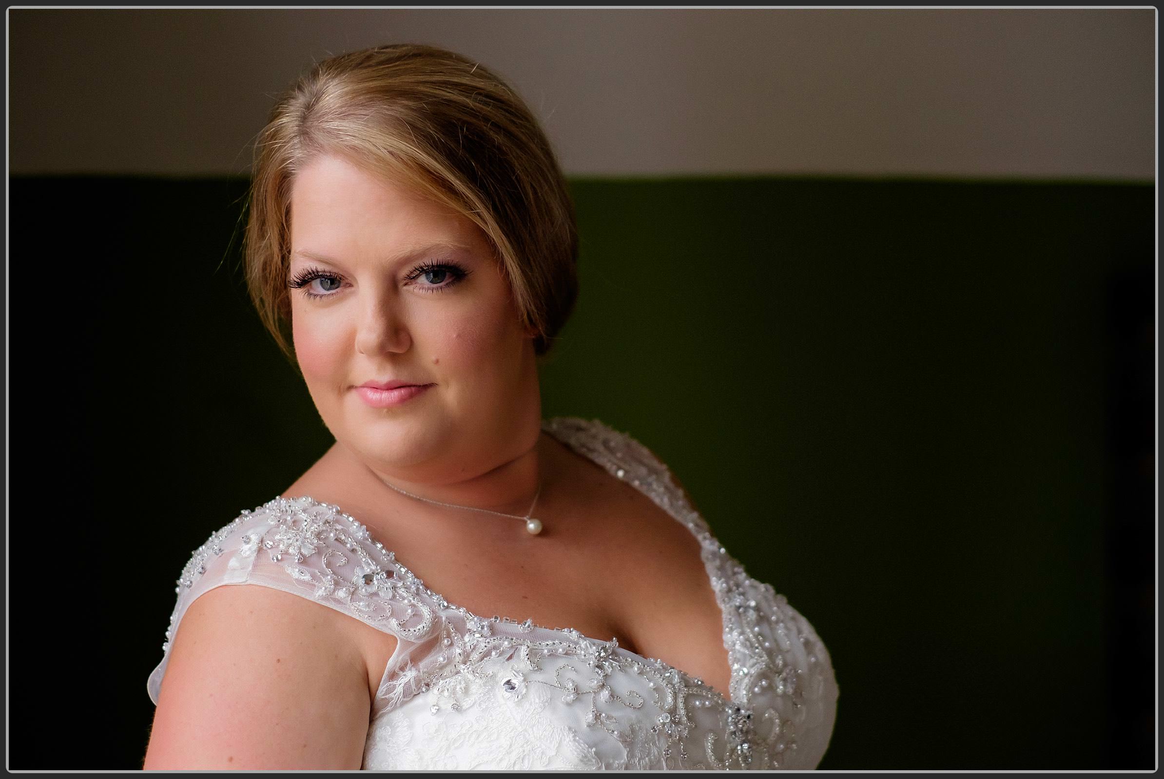 Beautiful bride by the window