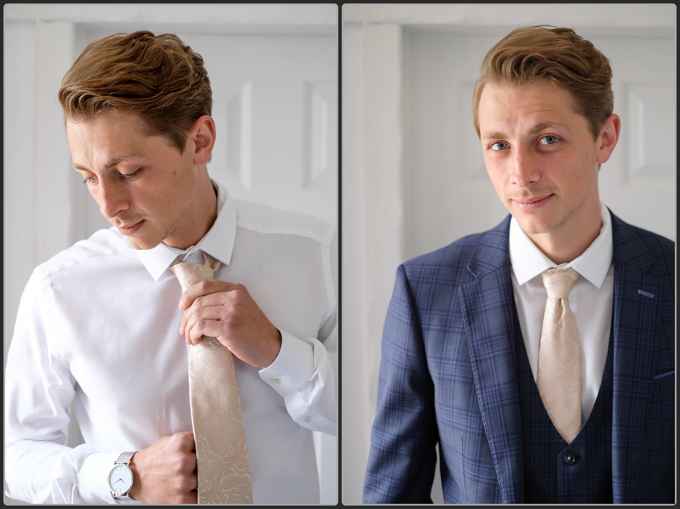 Groom before leaving for the church