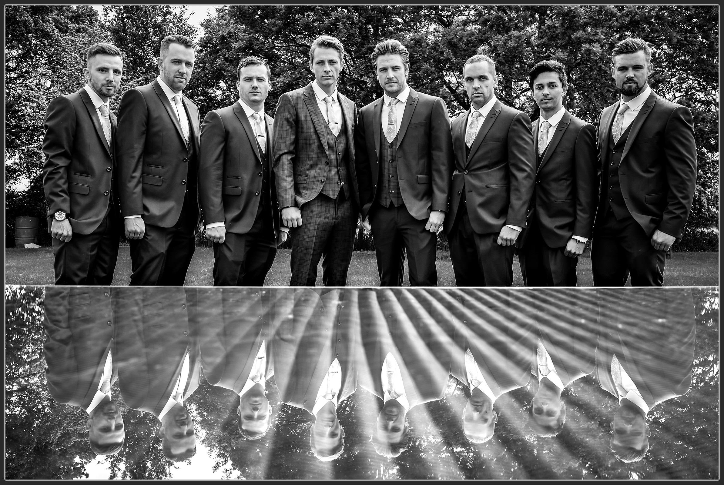 Groom and Groomsmen in black and white