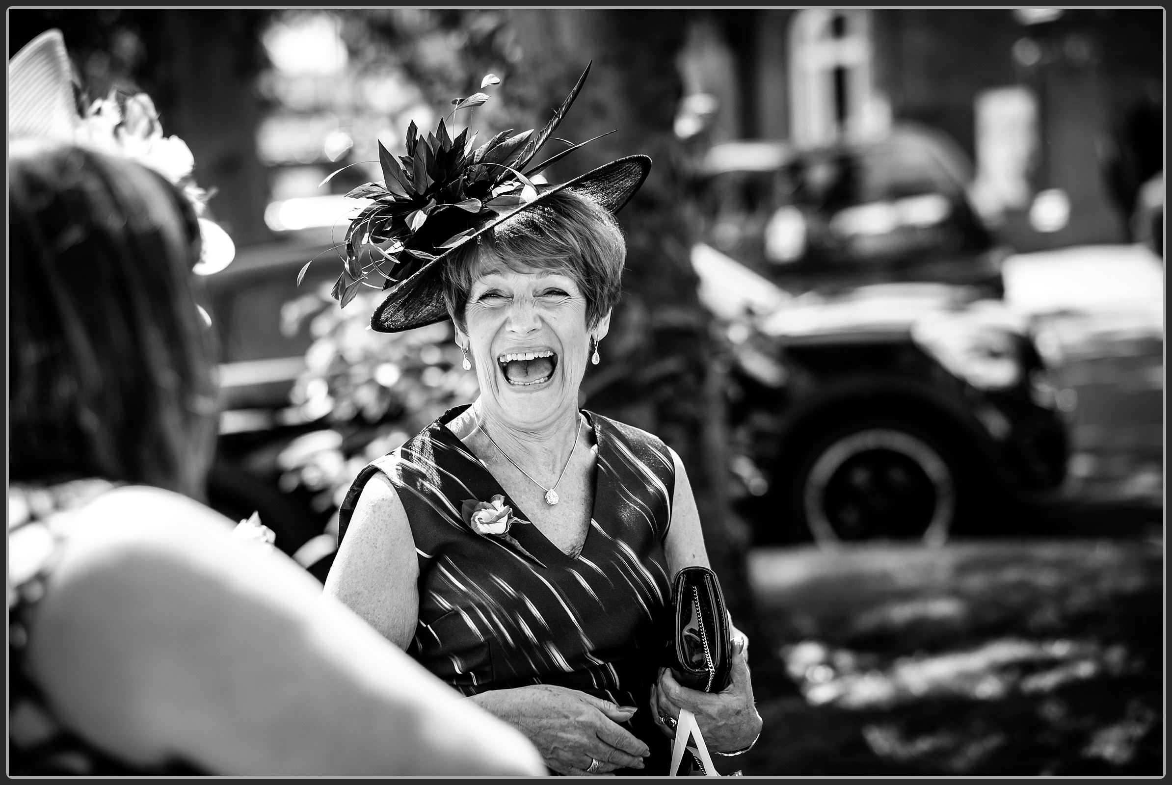 Mother of the bride laughing