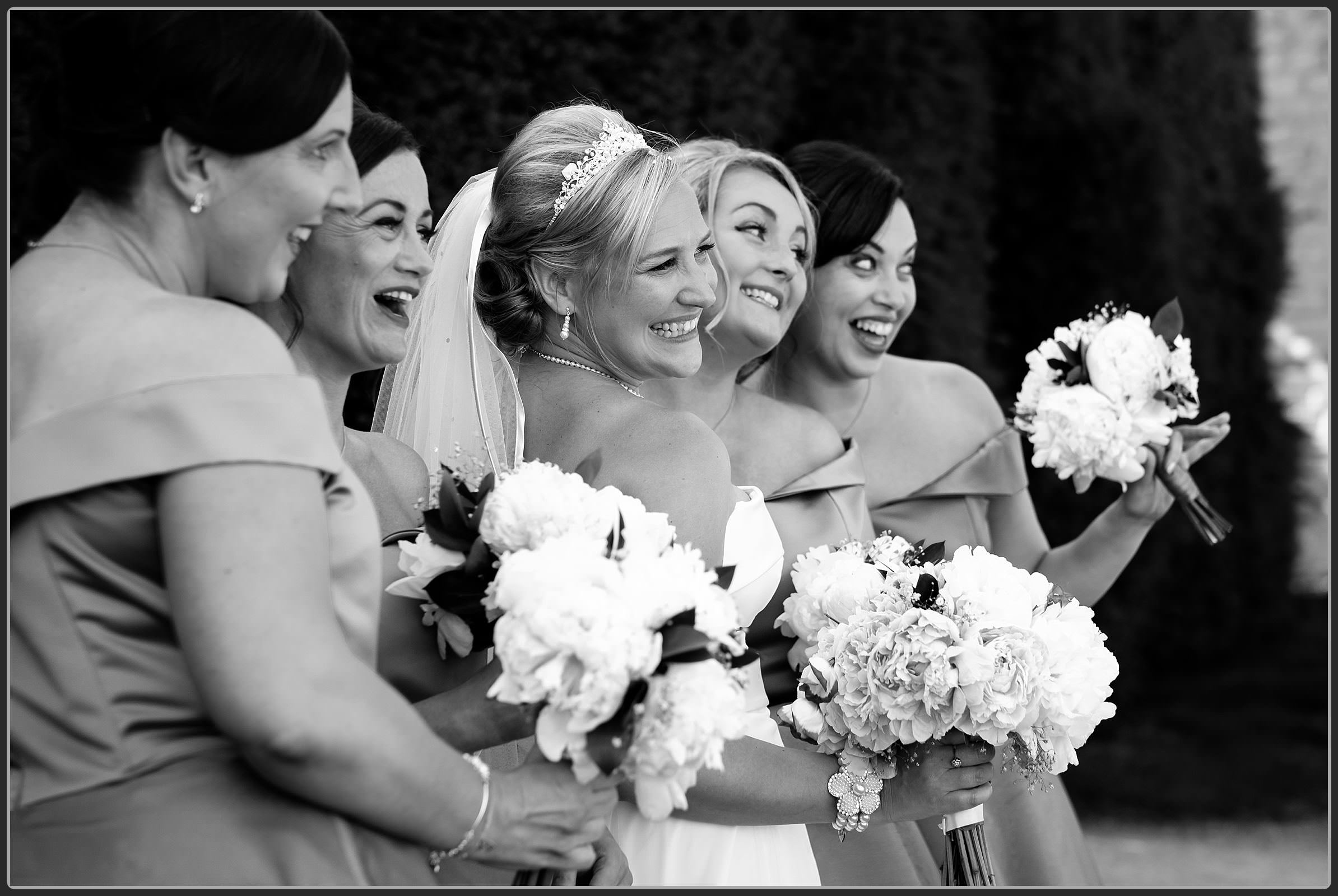 Bride and her bridesmaids