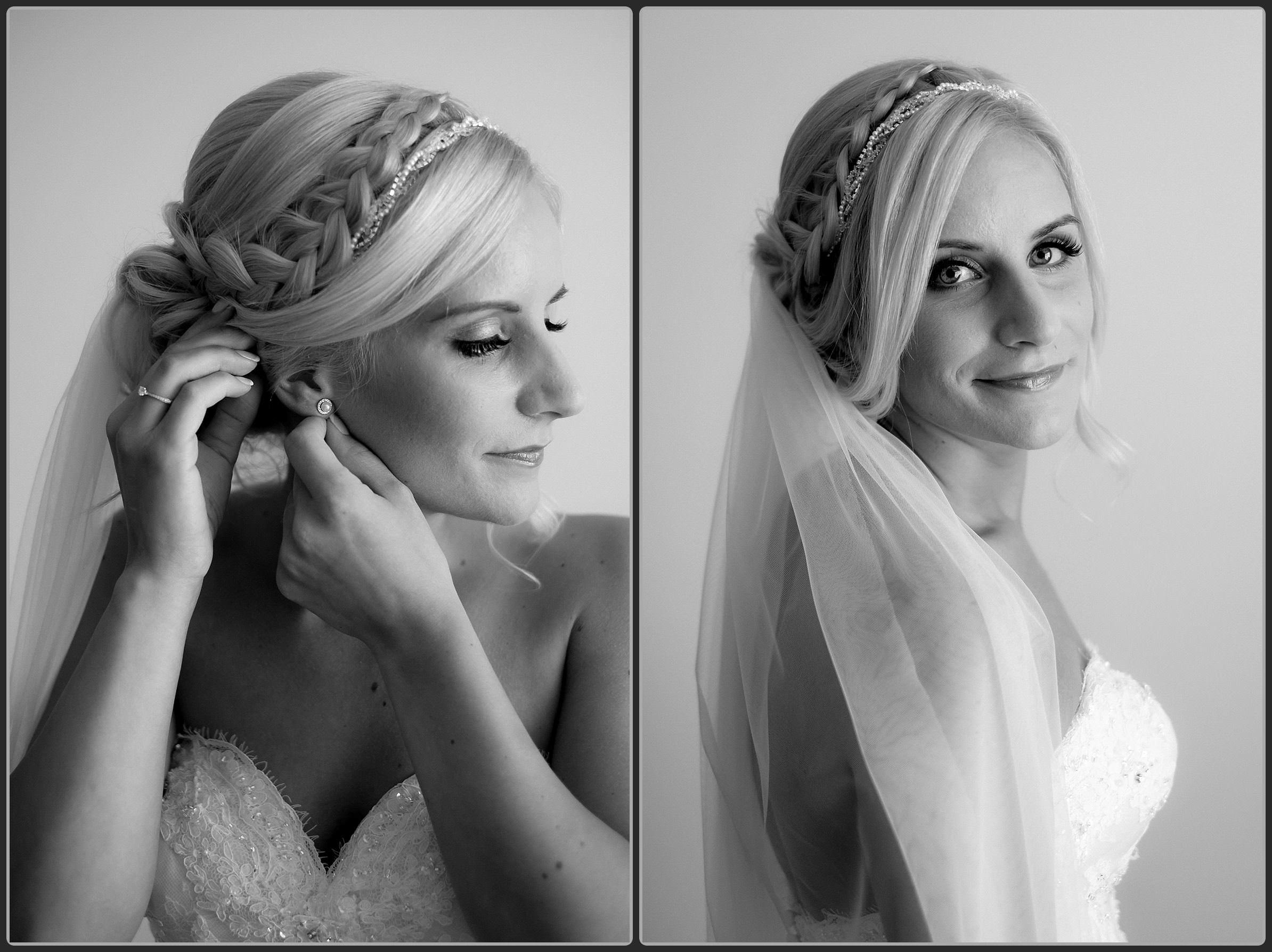 Bridal portraits in black and white