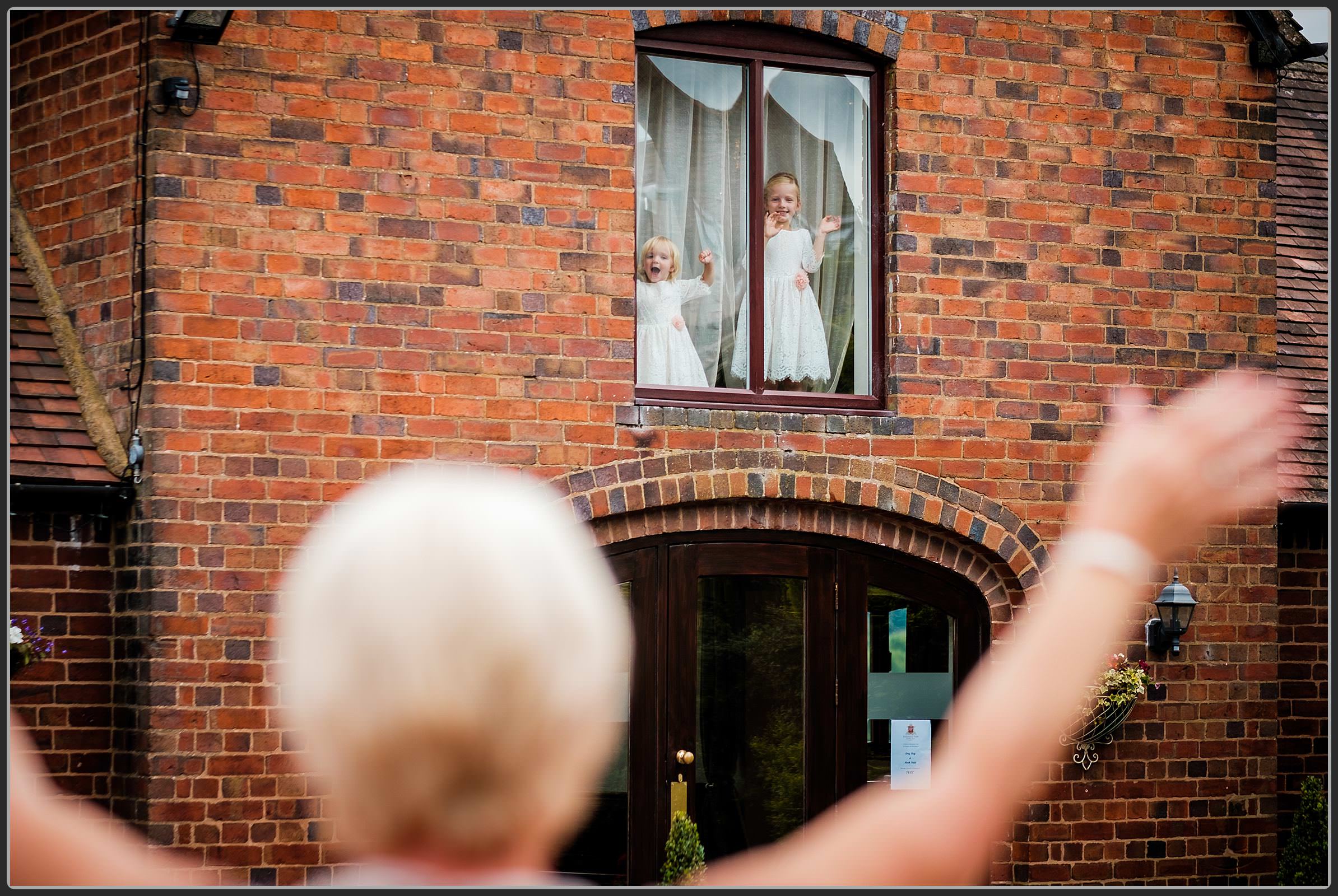 Flower girls in the window