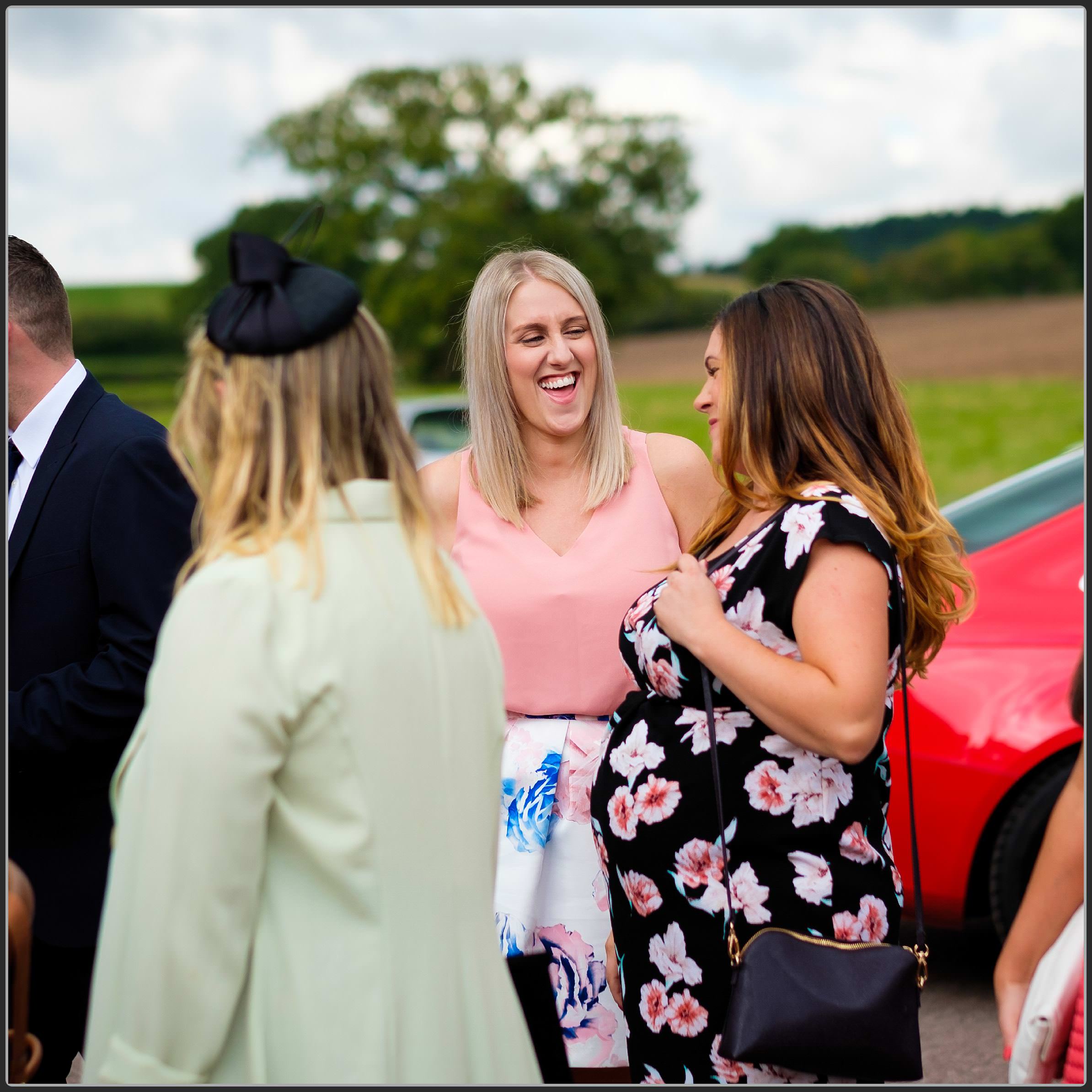 Wedding guests arriving