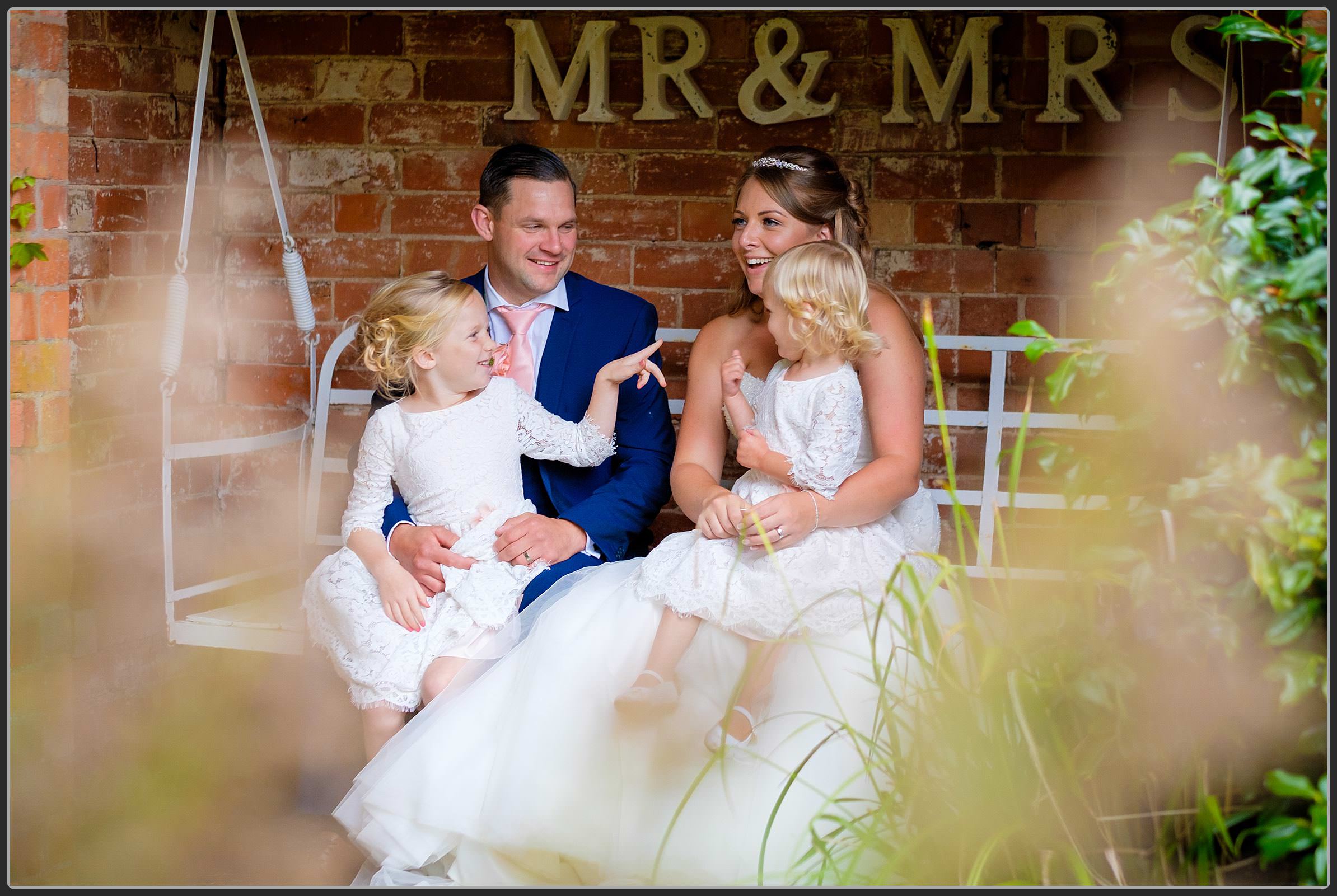 Bride and groom at Bordesley Park Farm