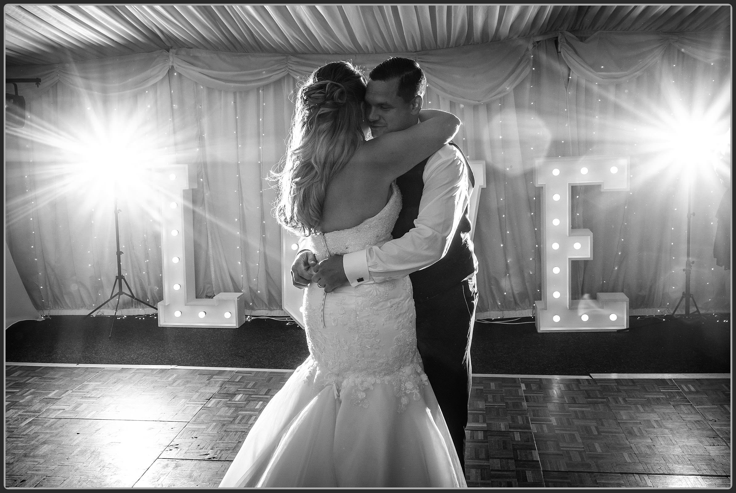 Bide and grooms first dance at Bordesley Park Farm