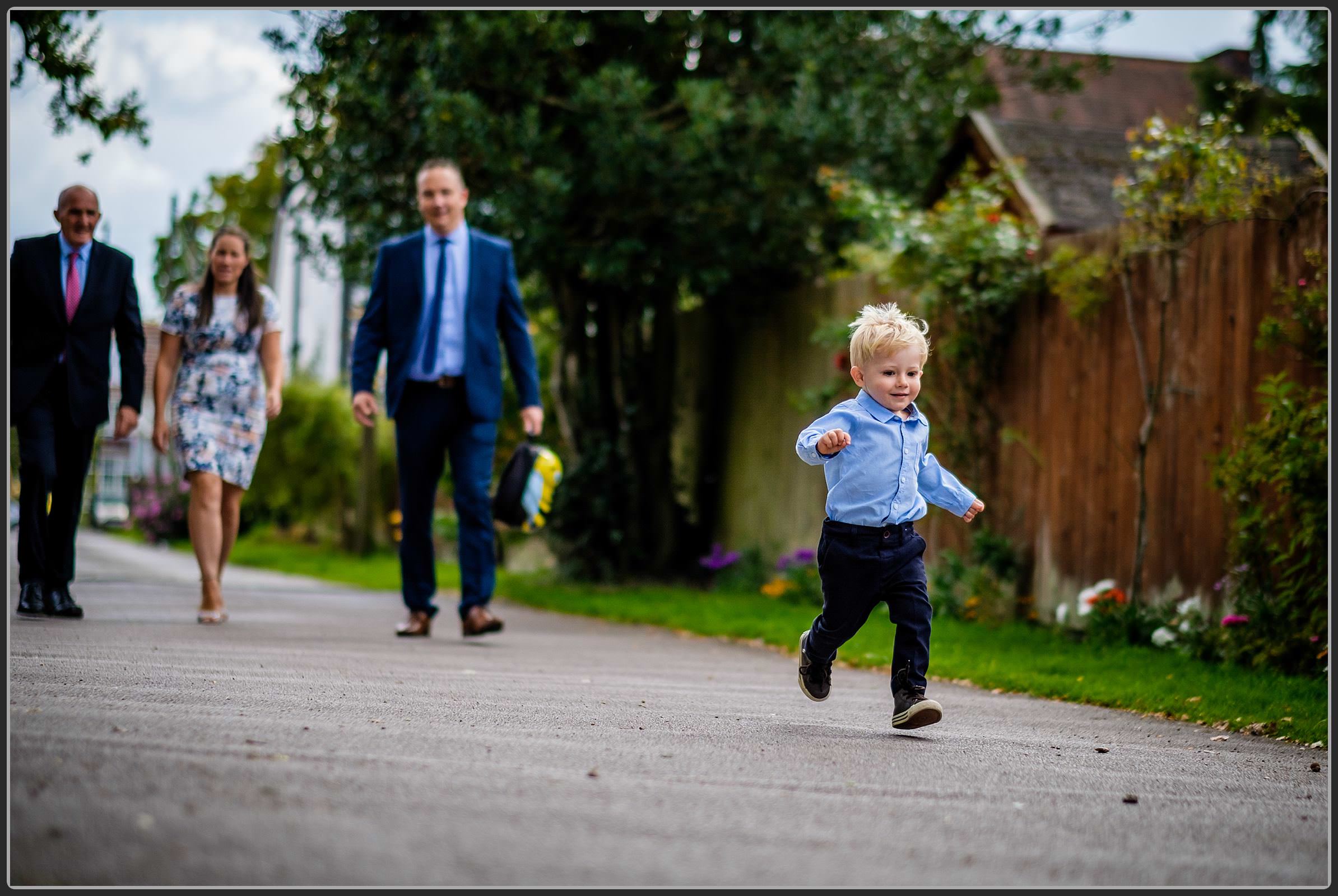 Young boy running