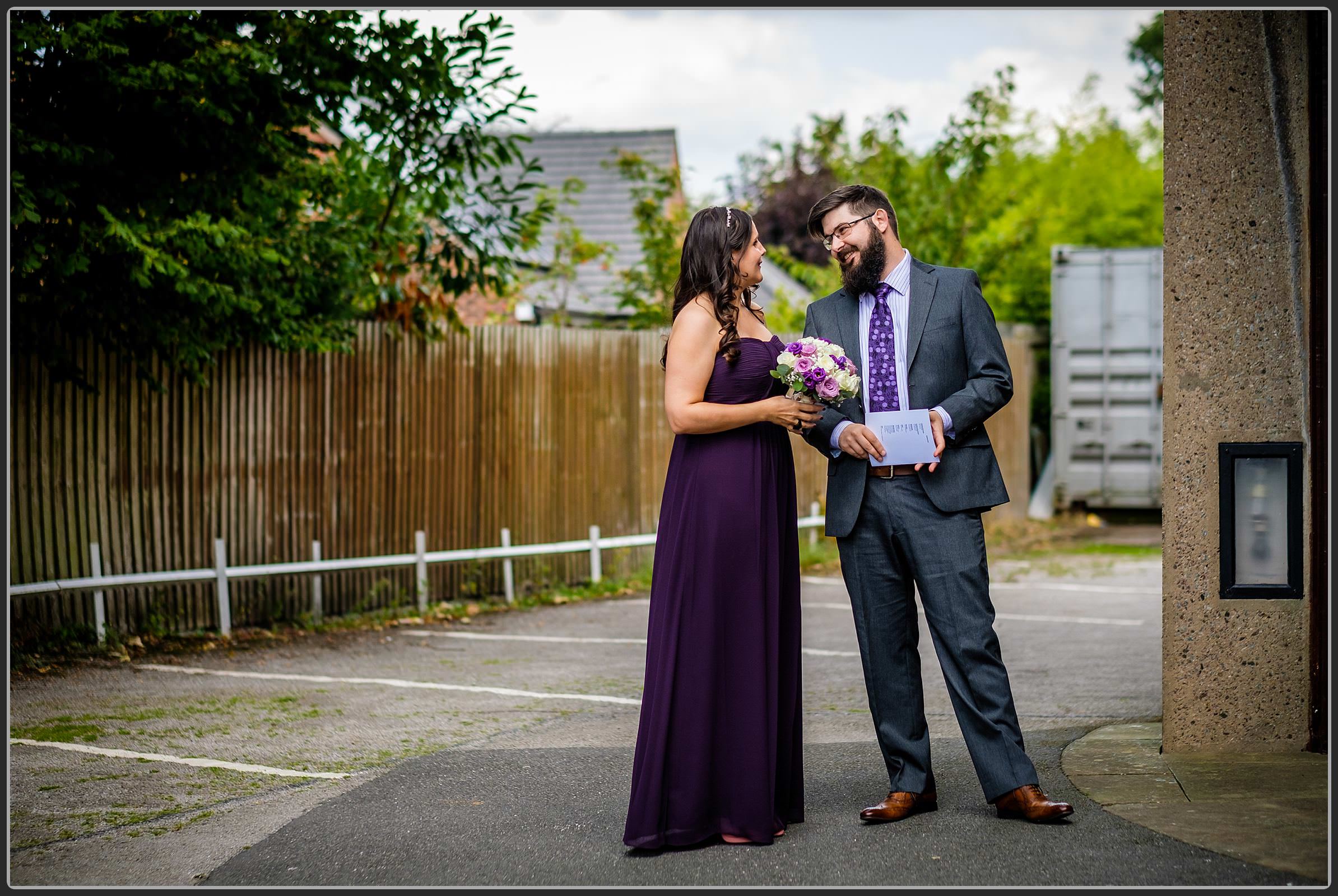 Wedding guests chatting