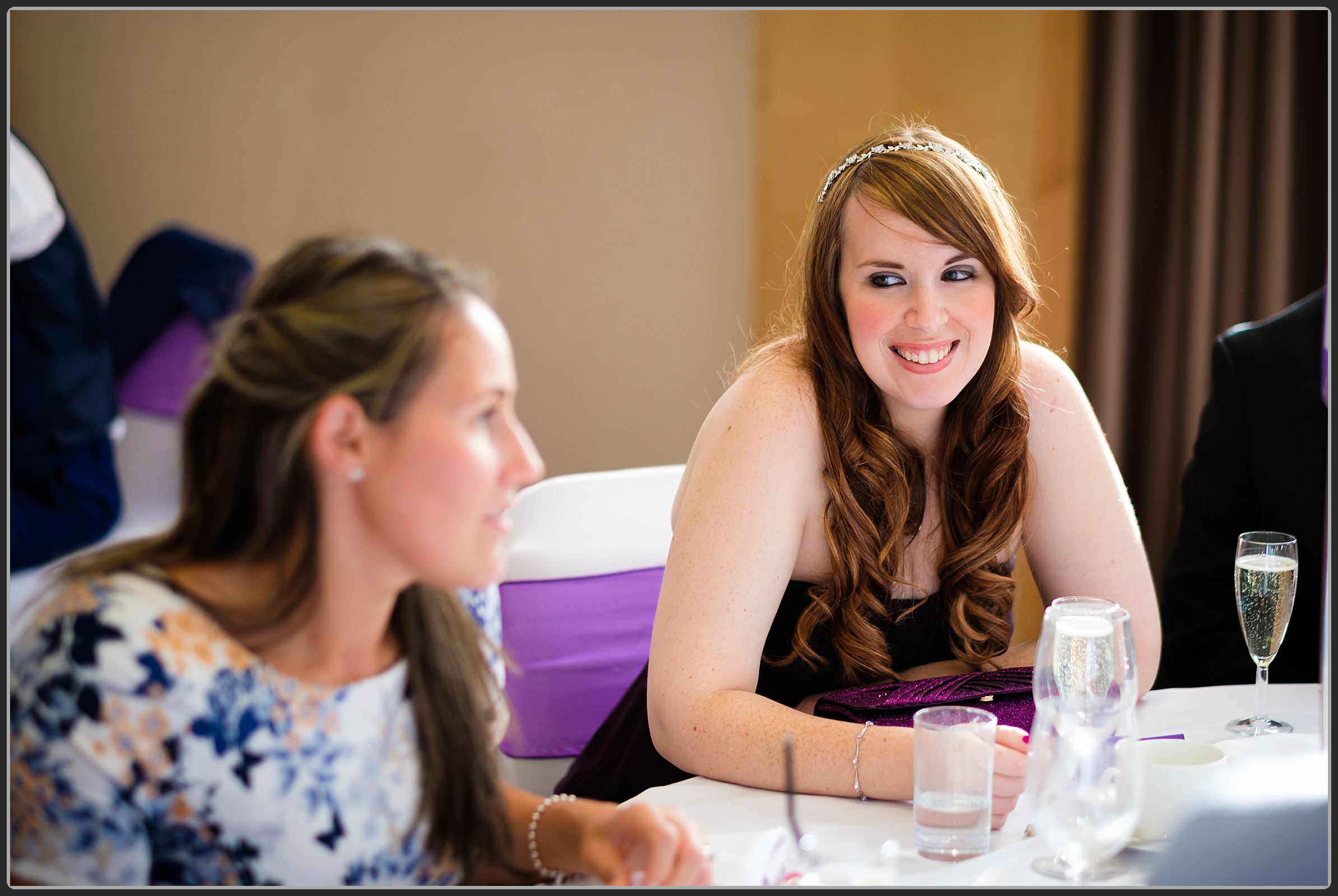 Wedding guests during the speeches