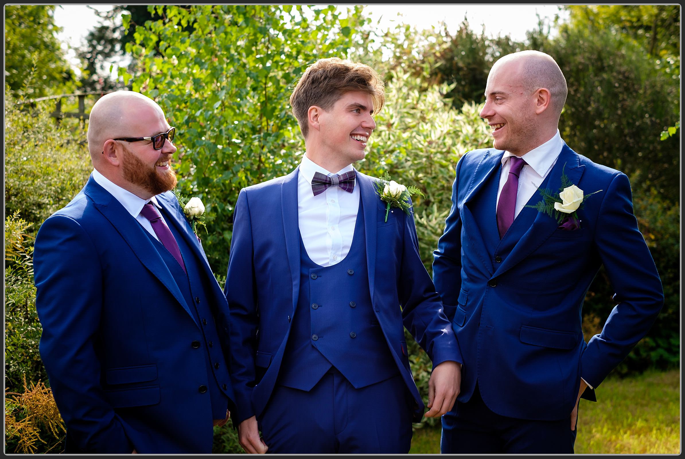 Groomsmen laughing