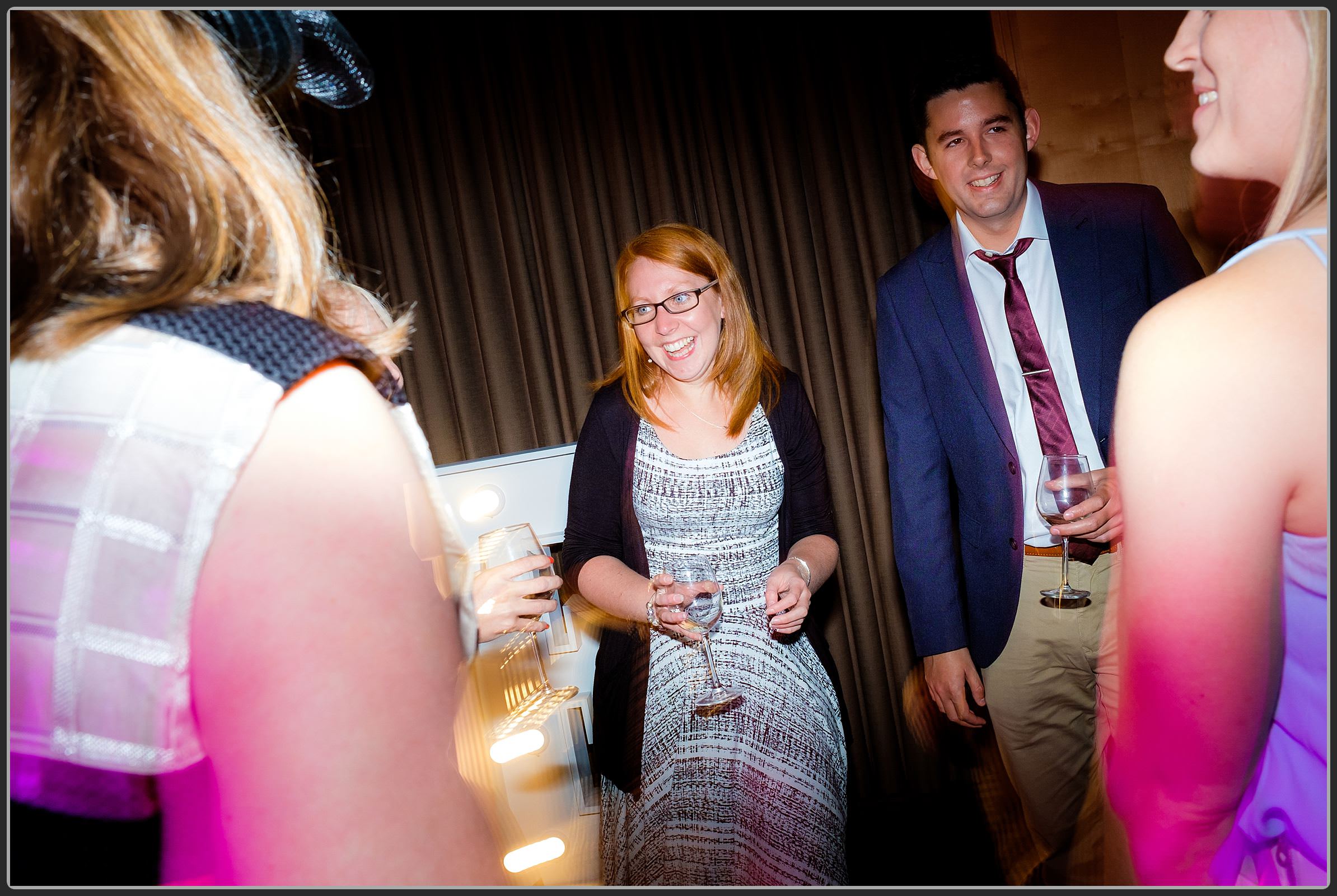 Wedding guests dancing