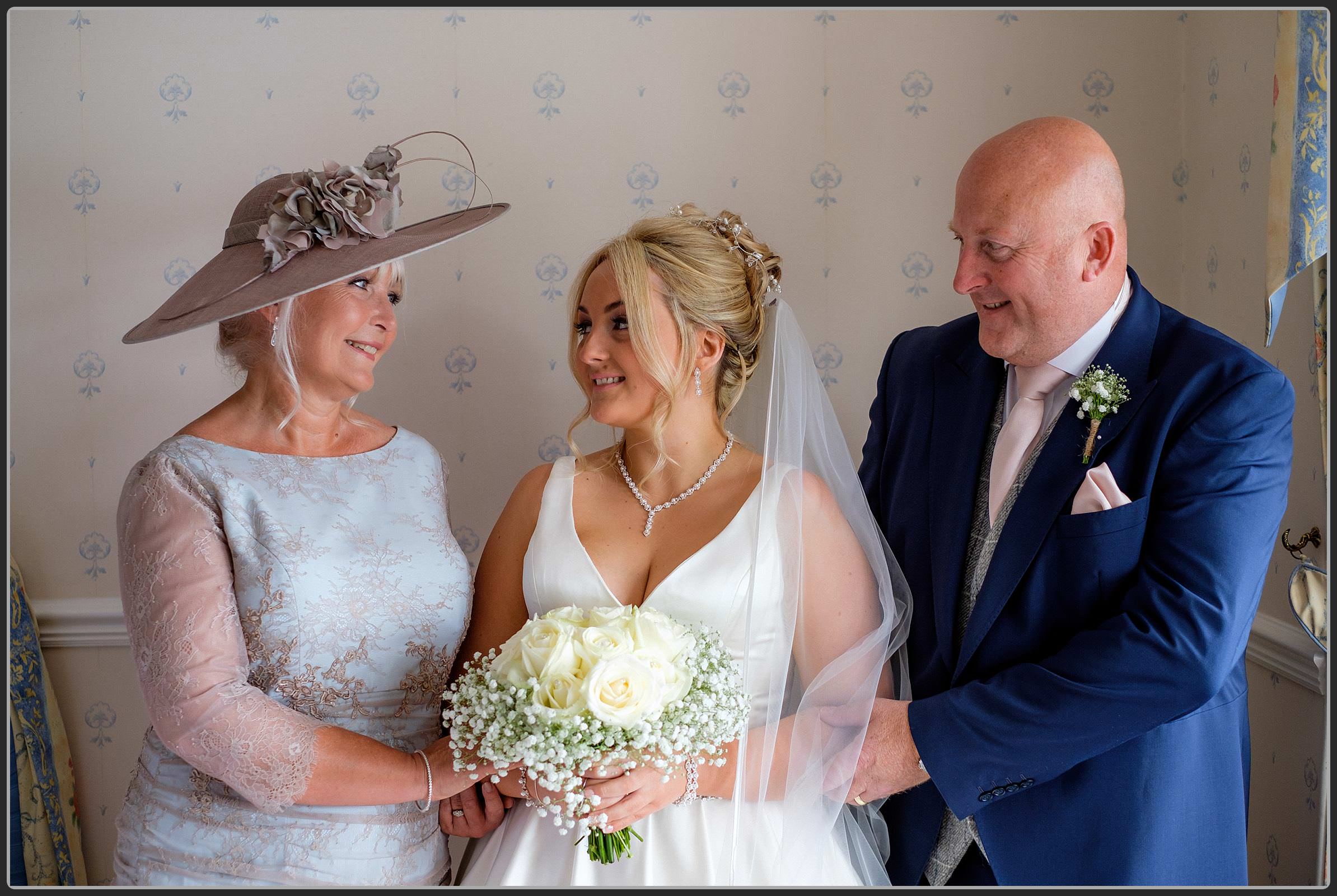 Bride with her parents