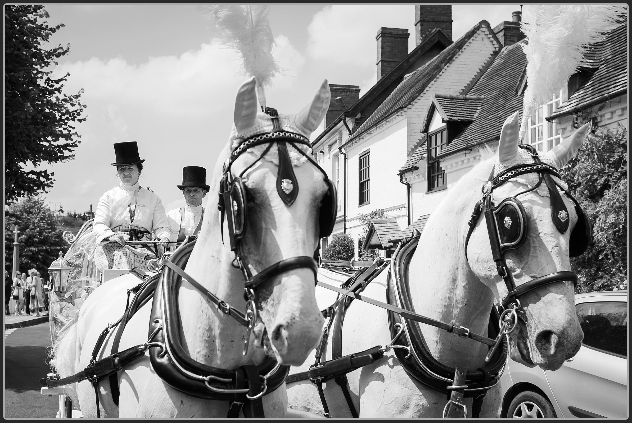 Horse drawn carriage at the church