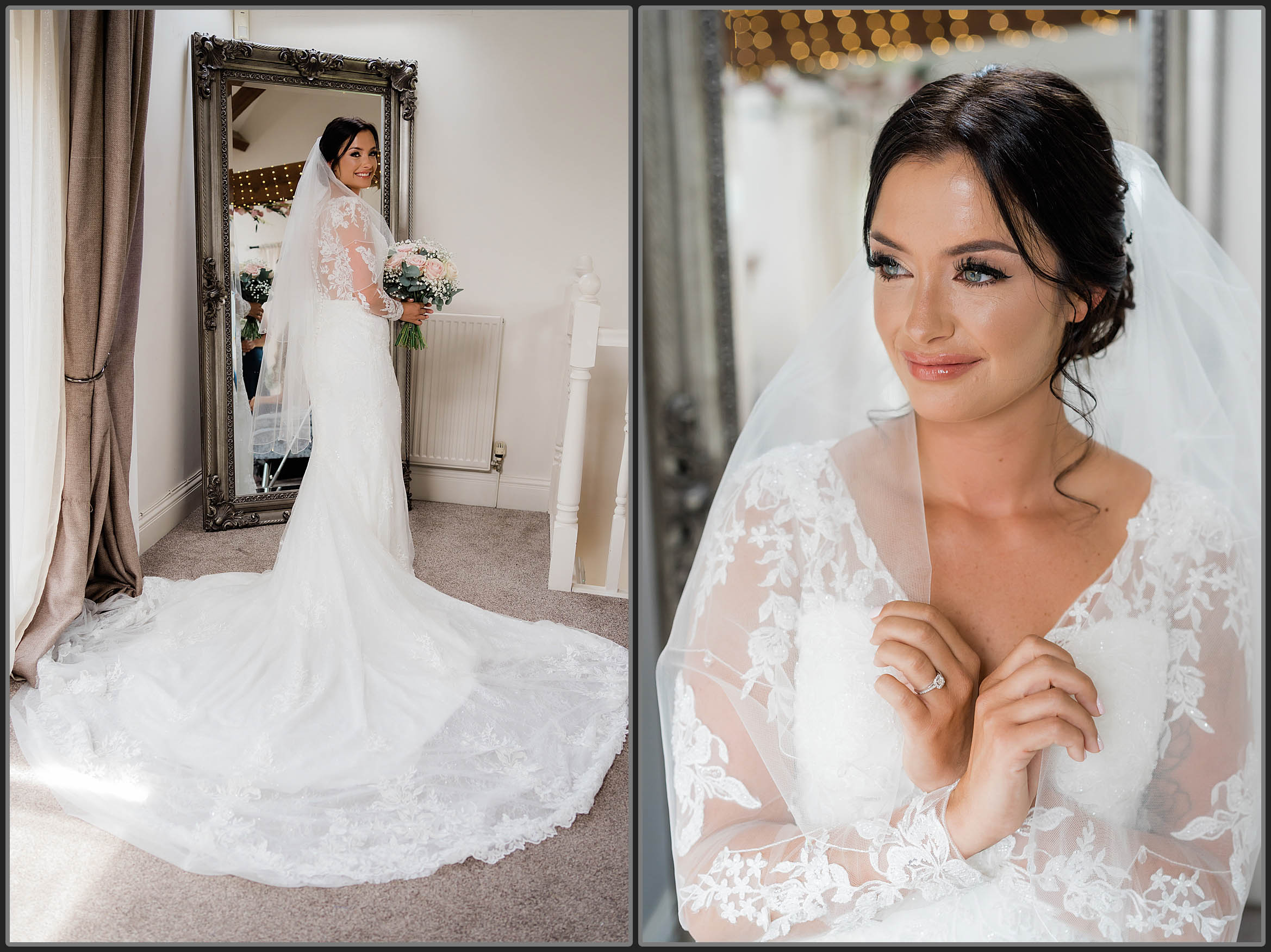 Bride in her wedding dress