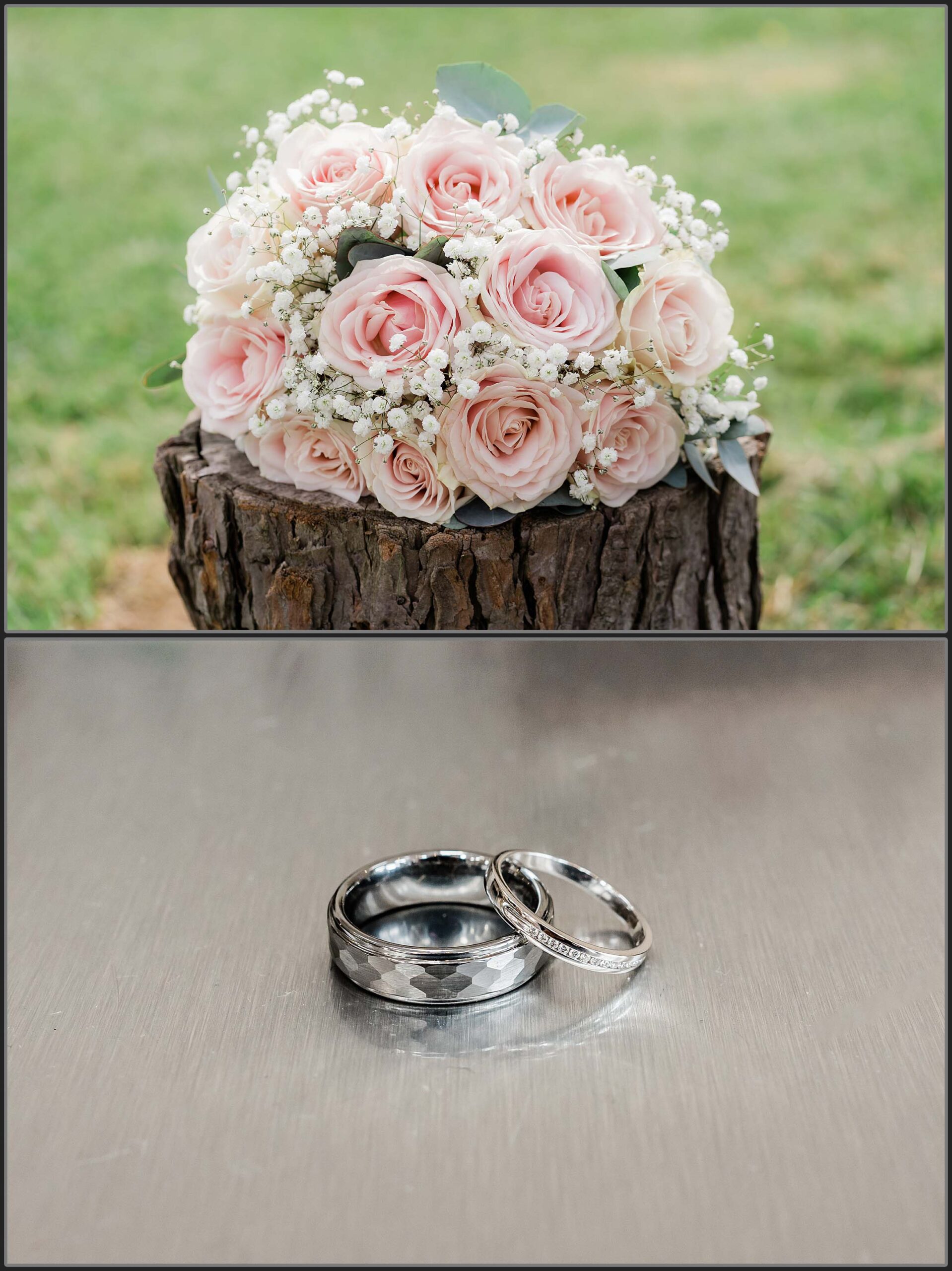 Wedding rings and Bouquet