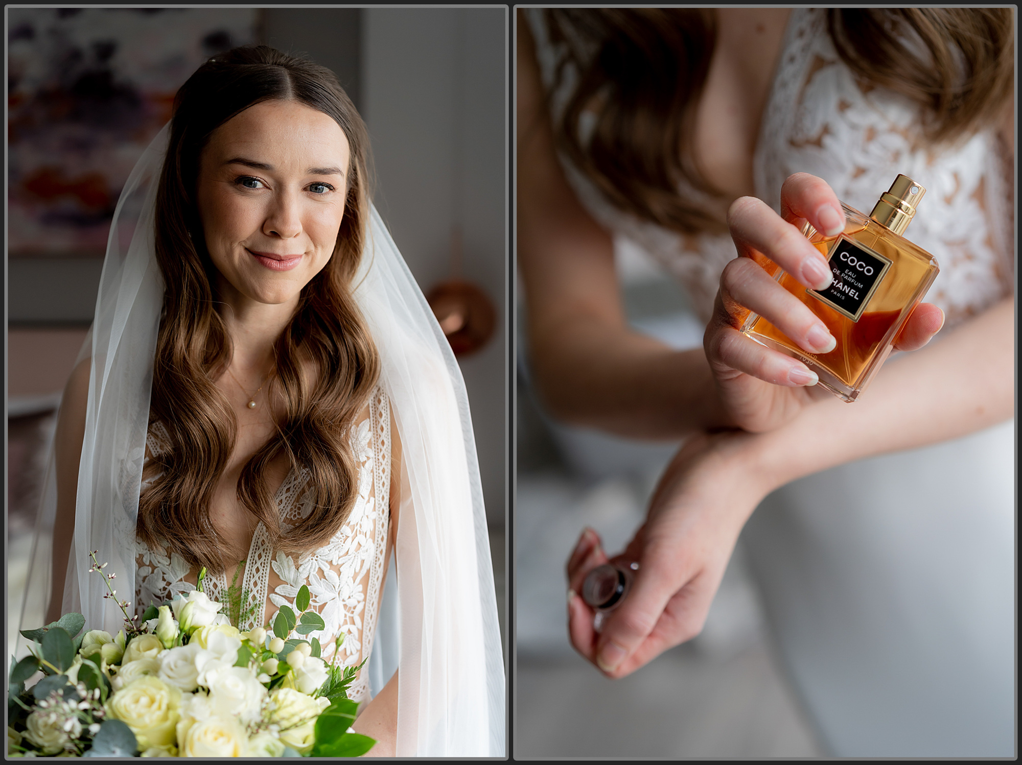 Bride getting ready in the morning