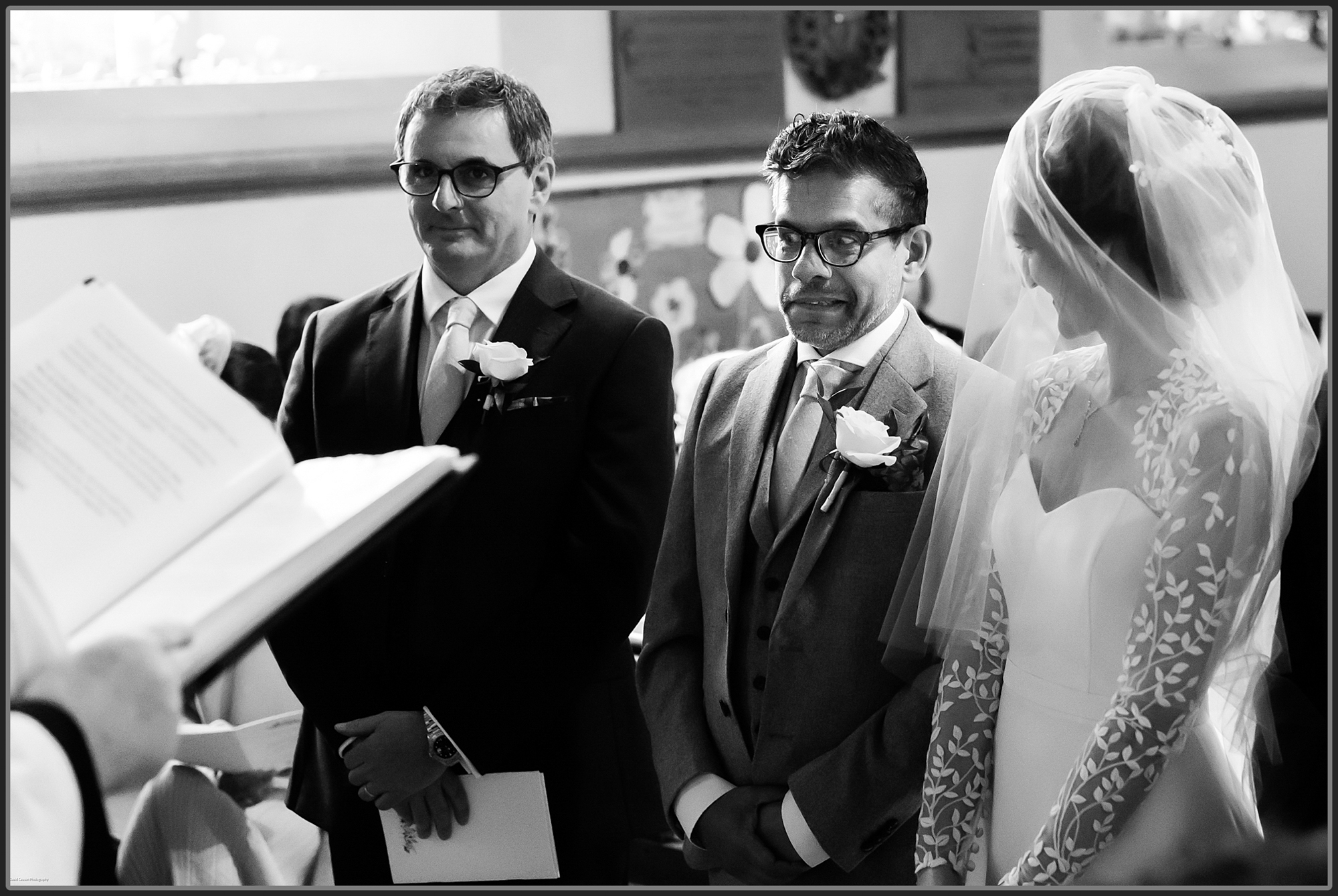 The wedding ceremony in black and white