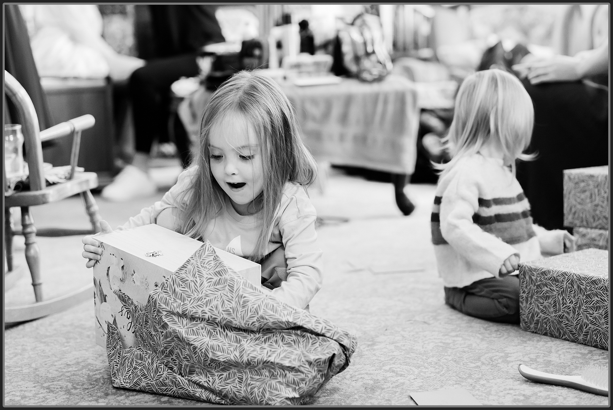 Kids opening their presents