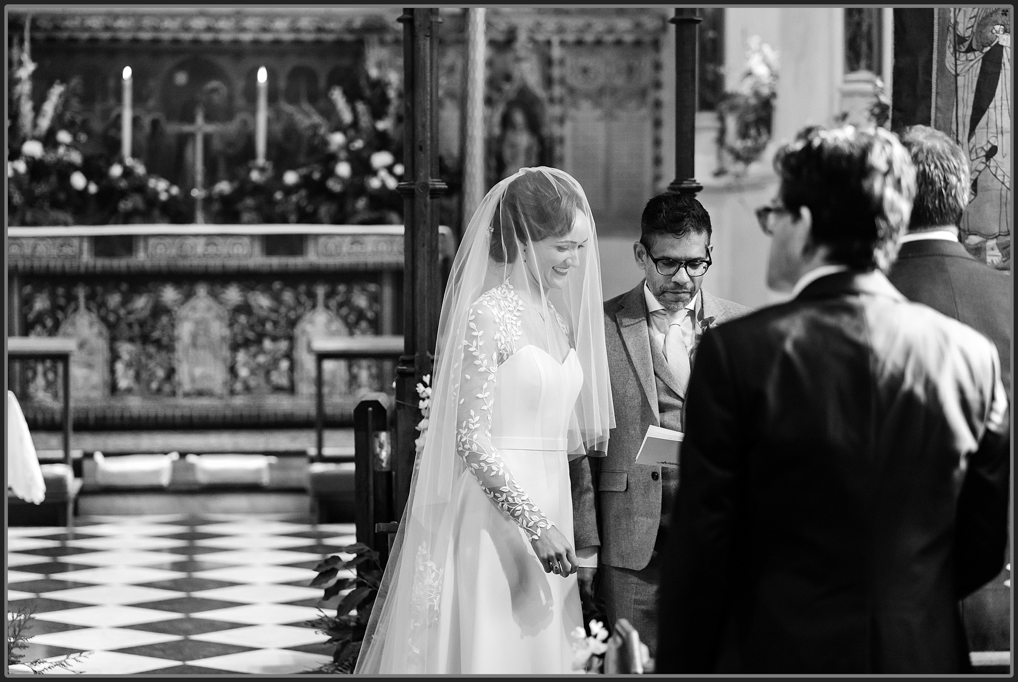 Close ups of the wedding ceremony at St Mary the Virgin Church