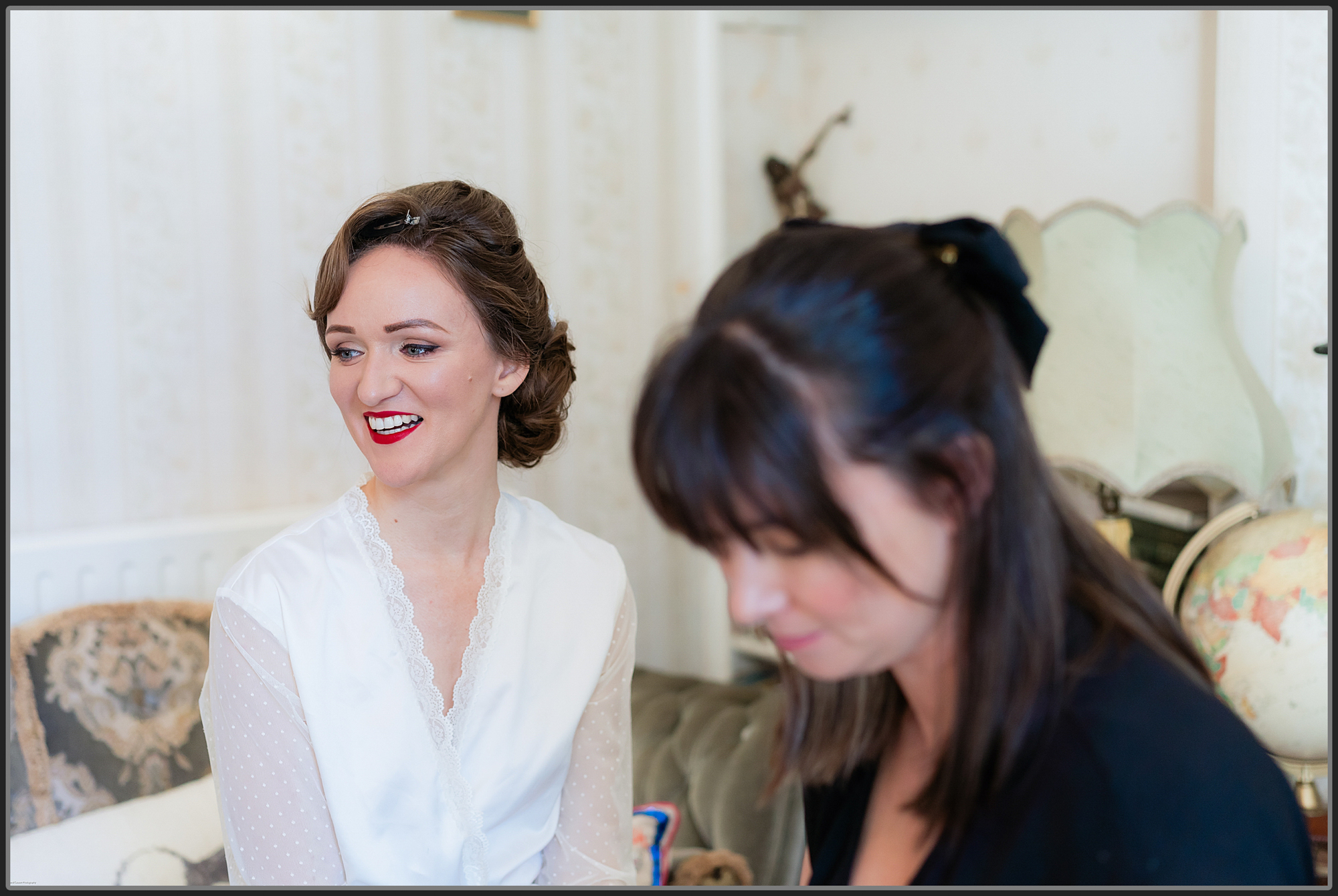 Bride laughing