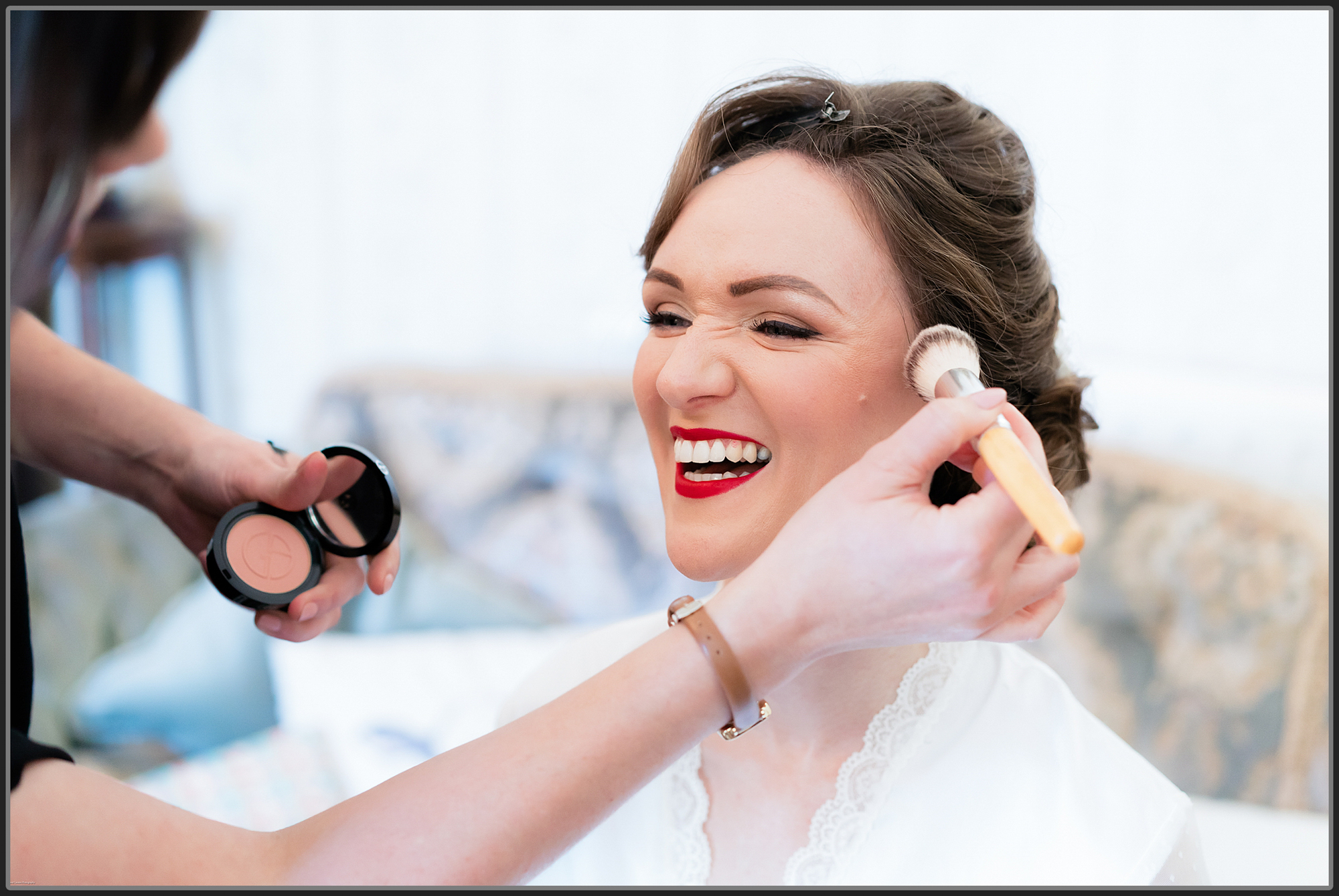 Bride laughing