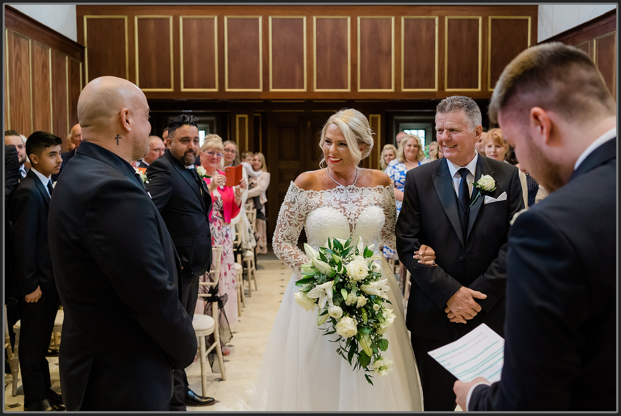 Bride and grooms first look