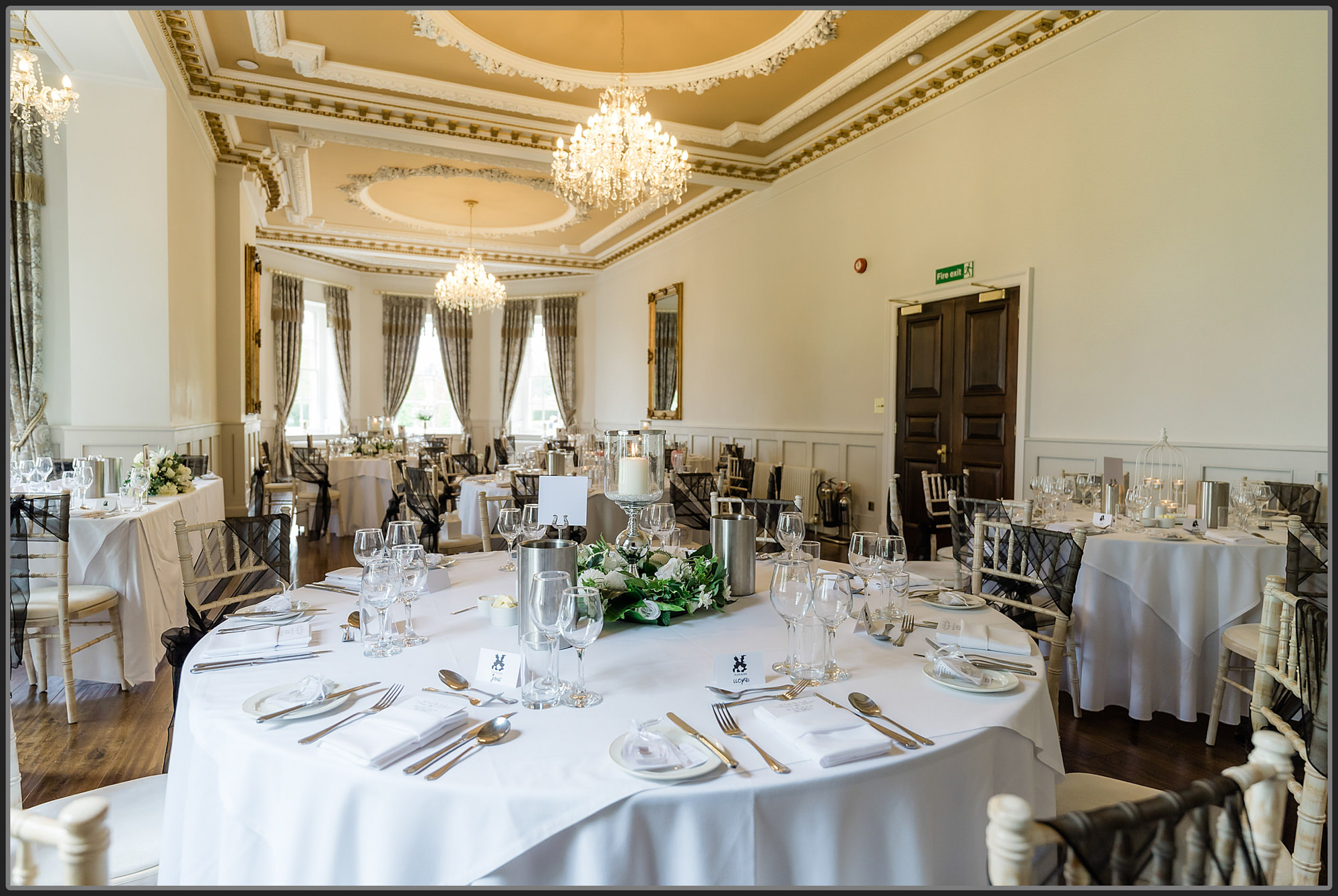 Wedding breakfast layout at Bournton Hall