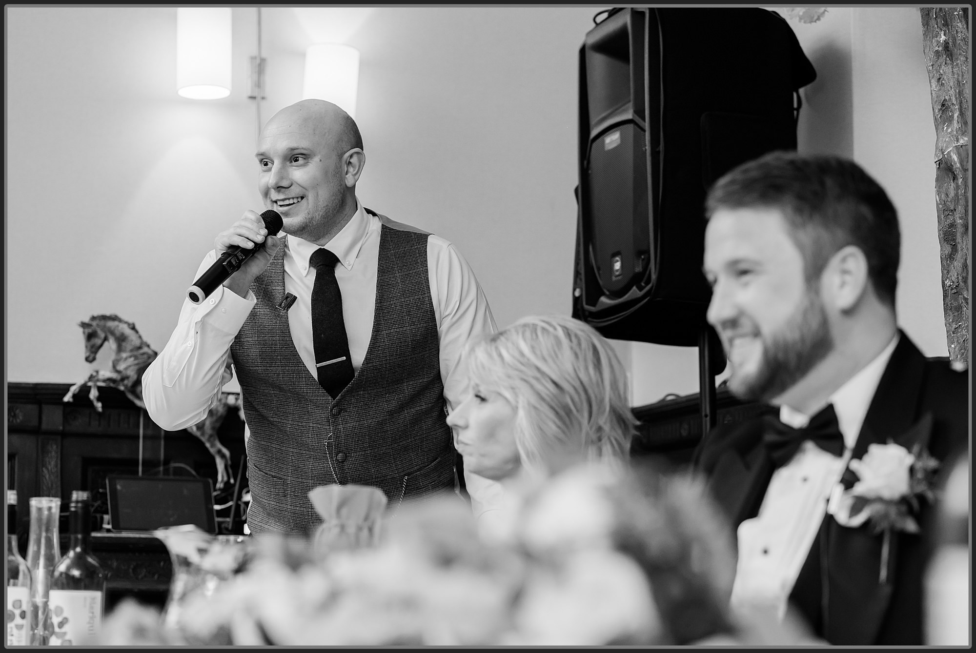 The best man giving his speech