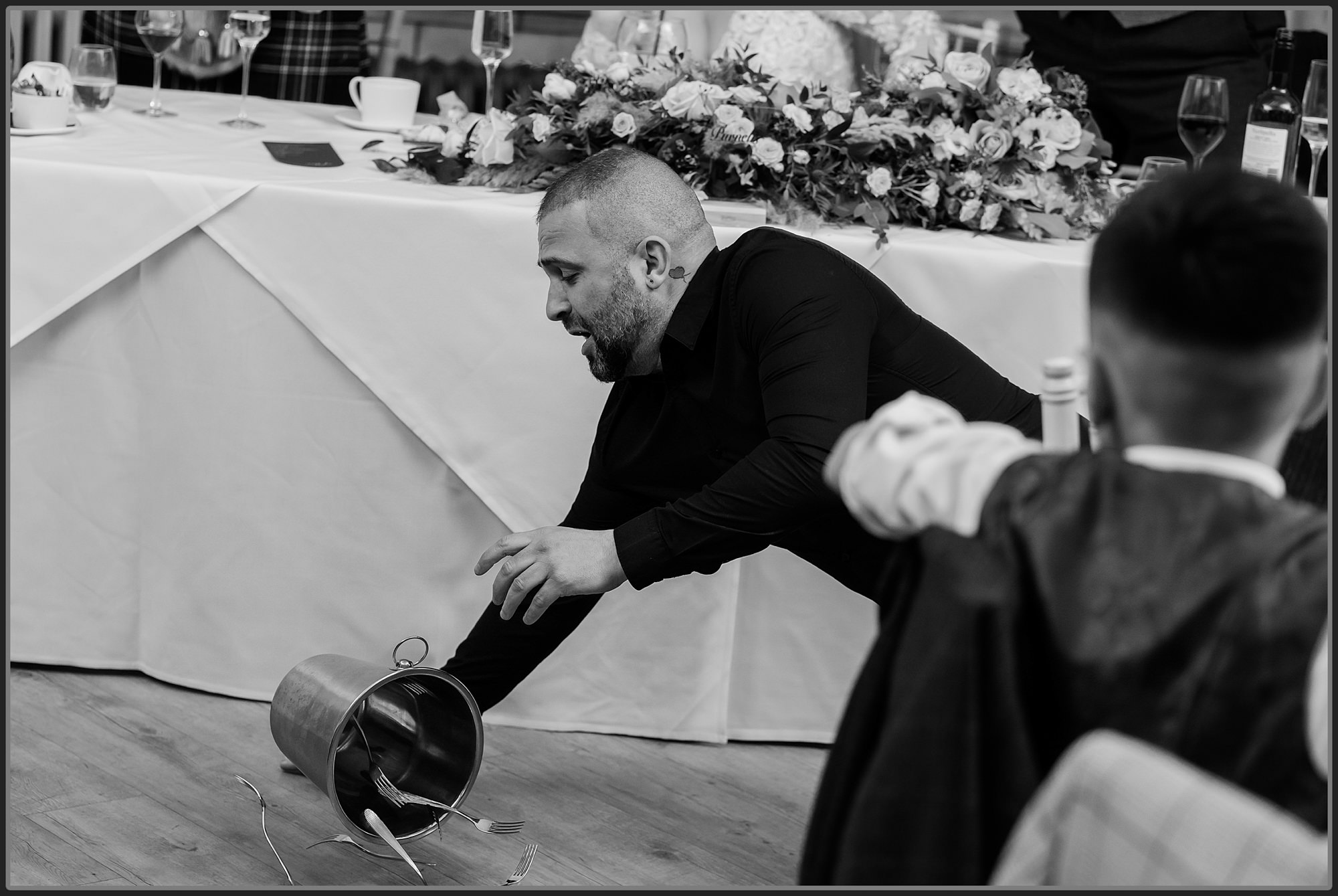 Singing waiters in the UK performing