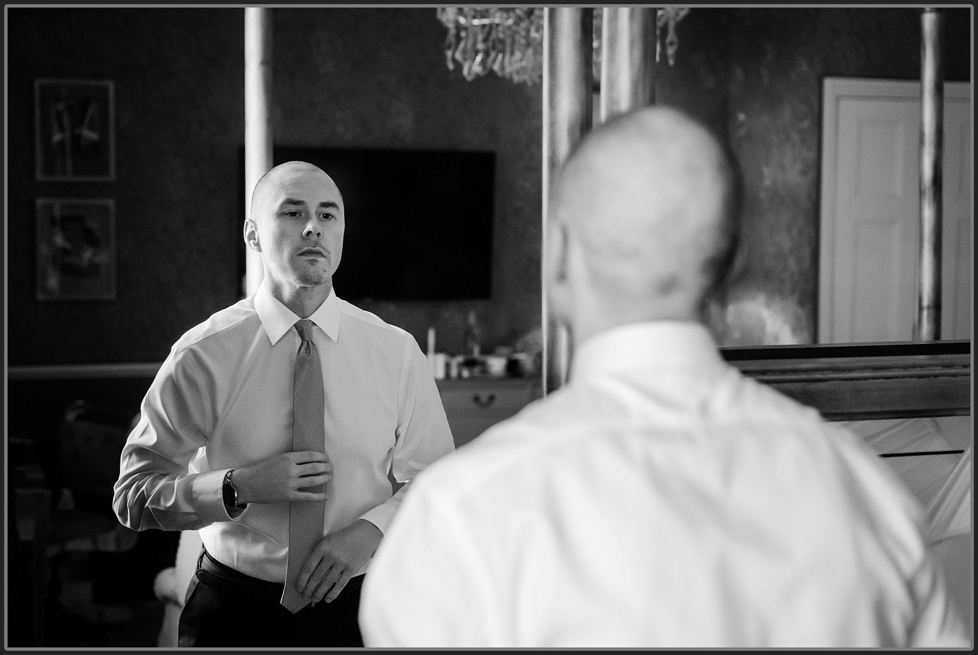 Groom getting ready